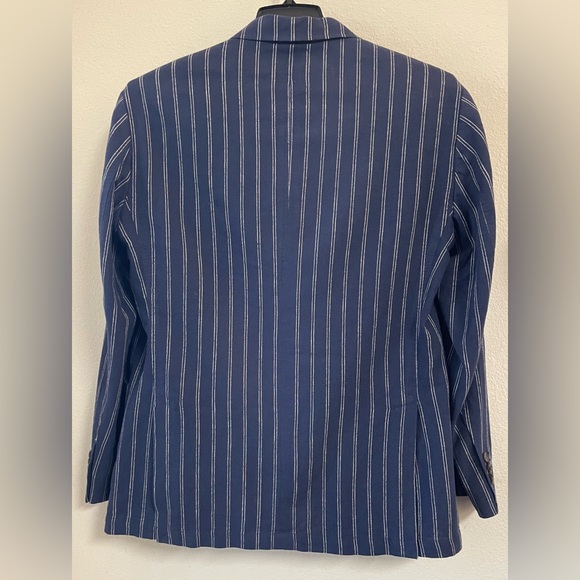 Cremeiux Linen-Blend Striped Blazer Peacoat Blue,size 38/L, Northwest NWT - Picture 6 of 16